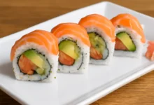 Alaskan Roll is a type of sushi that showcases the delightful flavors of salmon.